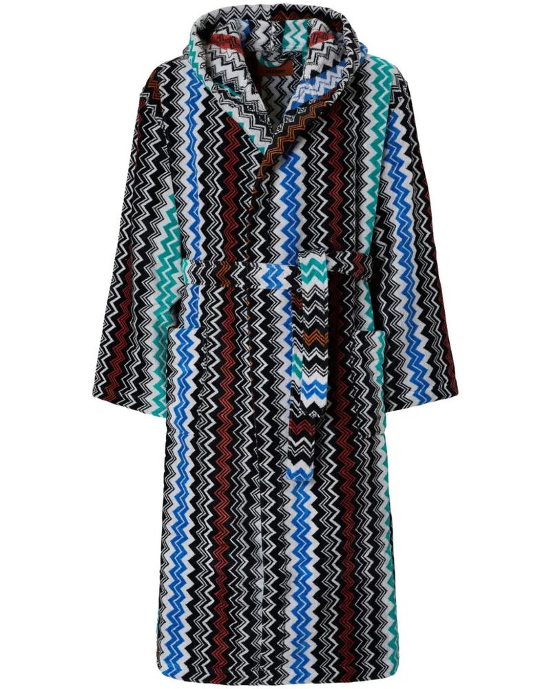 Missoni Home Frottee-Bademantel mit Zickzackmuster - Blau Blau