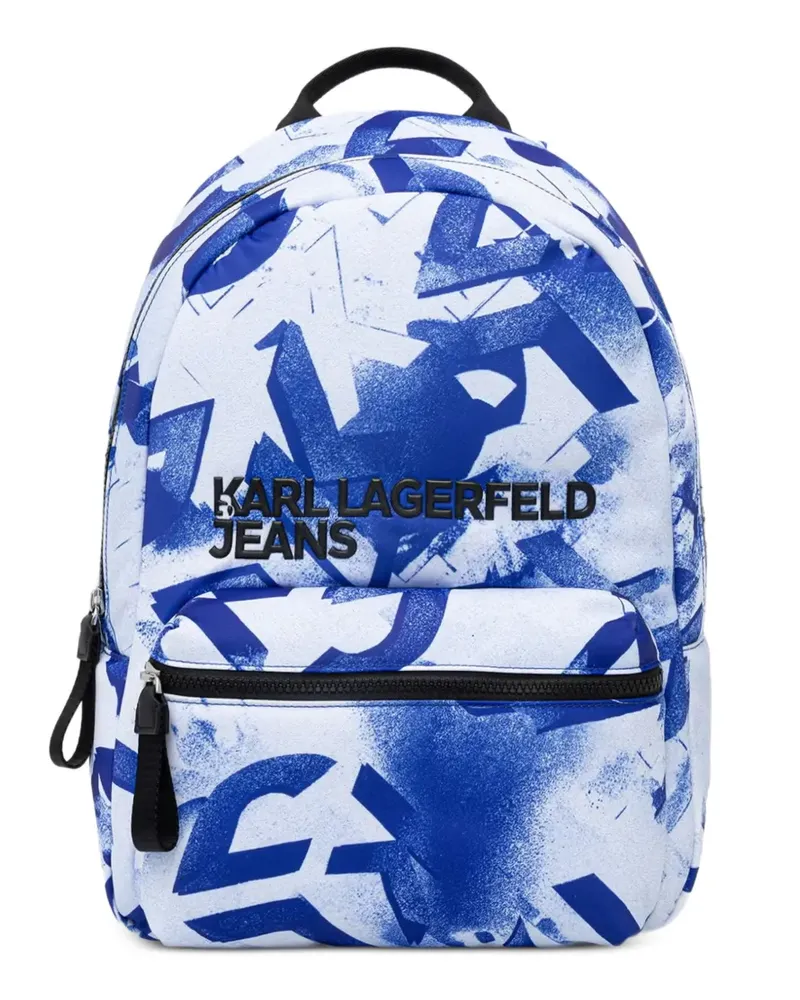 Karl Lagerfeld graffiti-print logo-patch backpack - Weiß Weiß