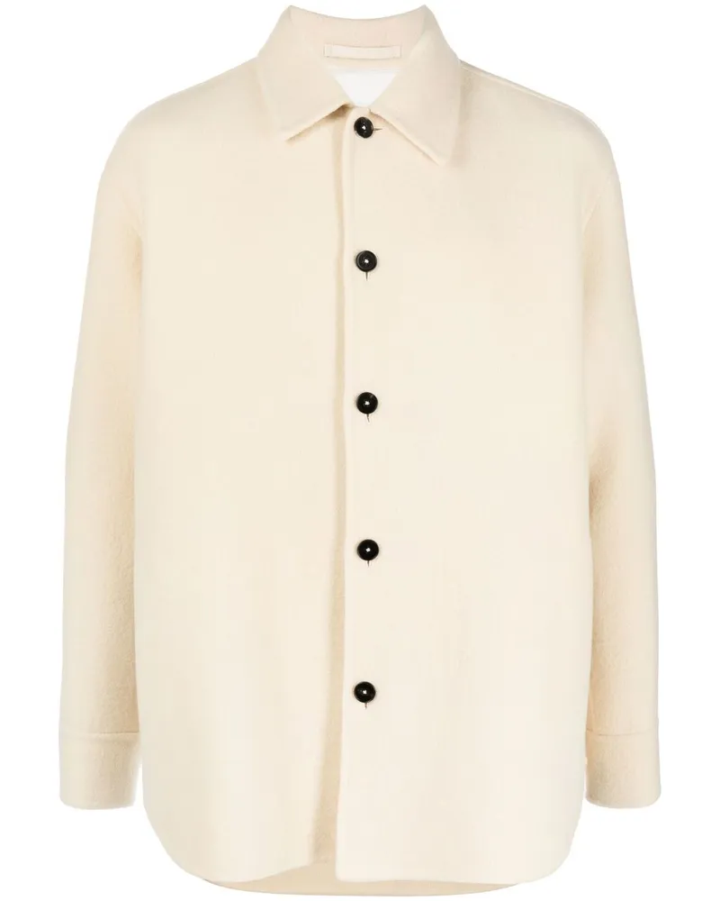 Jil Sander Langärmelige Hemdjacke mit Knöpfen - Nude Nude