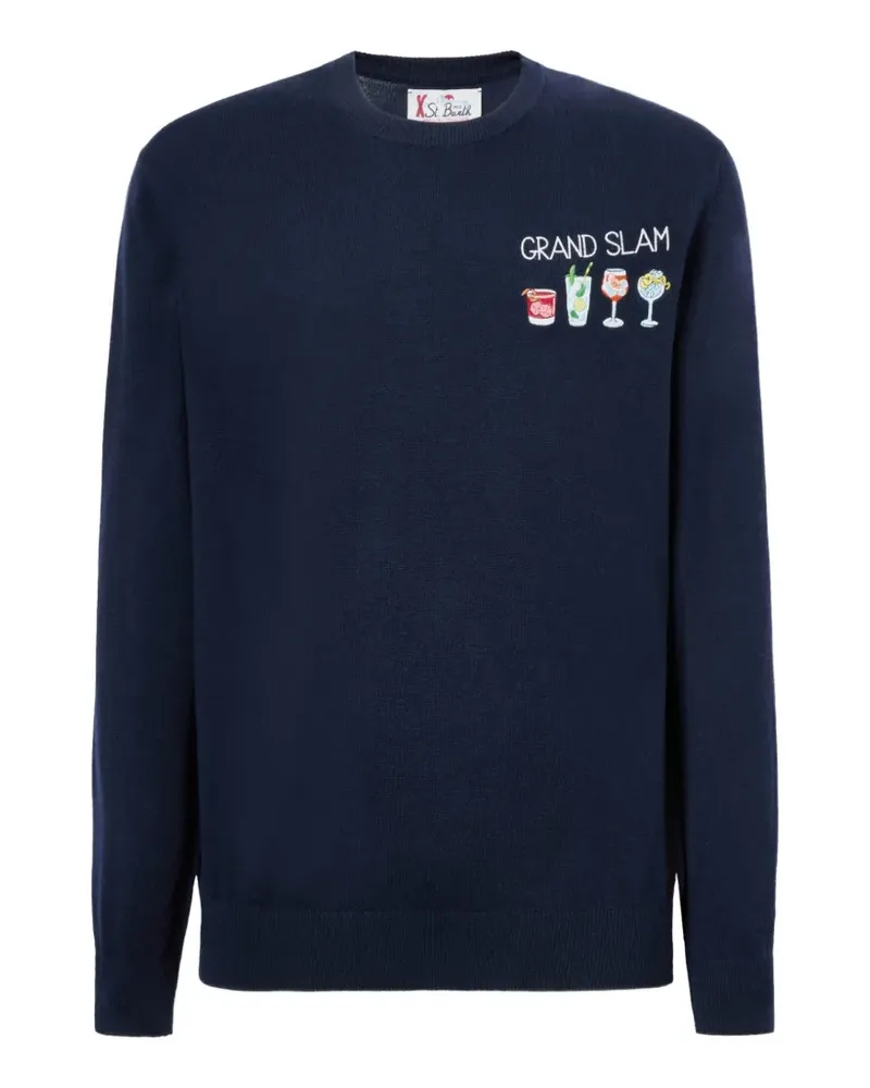 MC2 Saint Barth Pullover mit aufgestickten Getränken - Blau Blau
