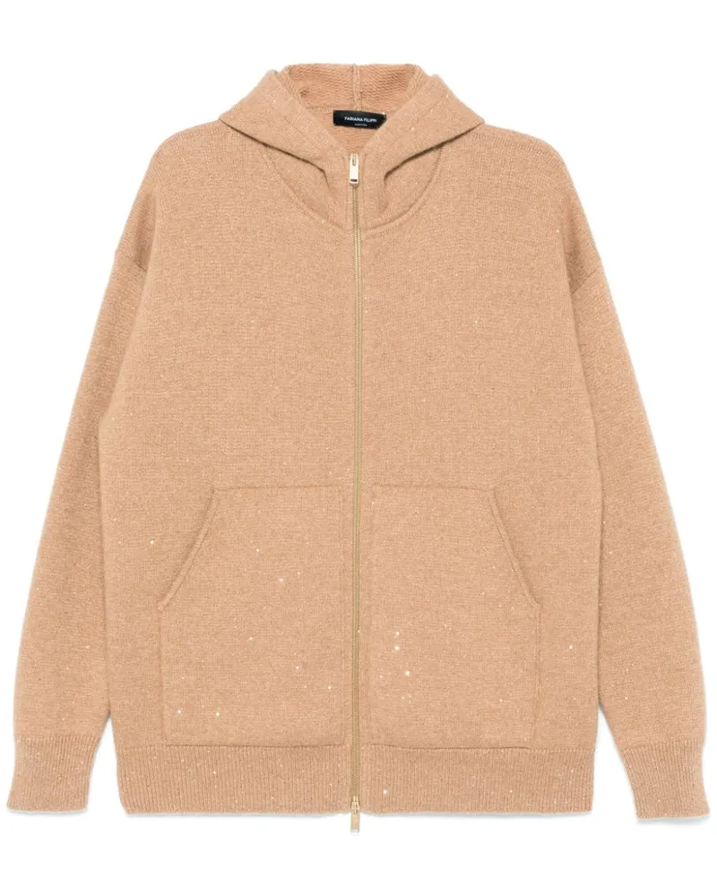 Fabiana Filippi Hoodie mit Pailletten-Verzierung - Nude Nude