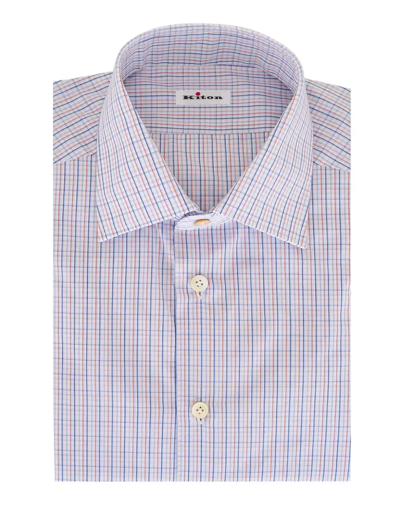 Kiton check shirt - Weiß Weiß