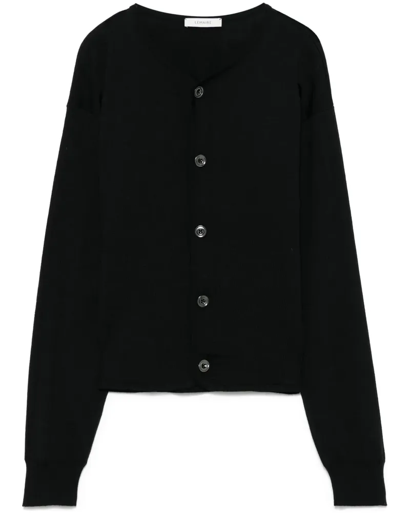 Christophe Lemaire Fein gestrickter Cardigan - Schwarz Schwarz