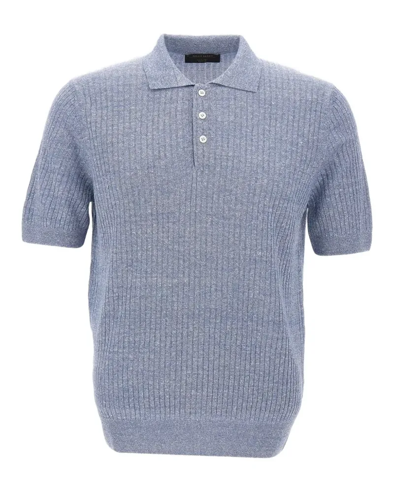 Gran Sasso ribbed-knit polo shirt - Blau Blau