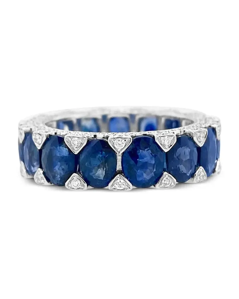 HYT Jewelry 18kt Eternity Weißgoldring mit Saphir und Diamant - Silber Silber
