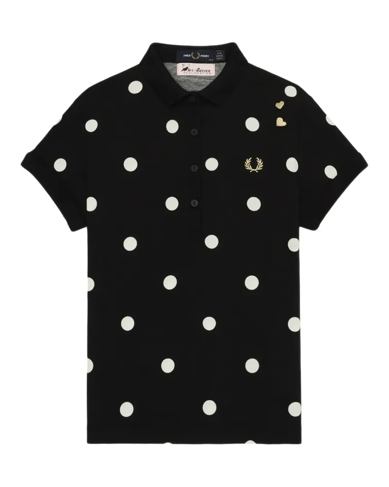 Fred Perry Gepunktetes Poloshirt - Schwarz Schwarz