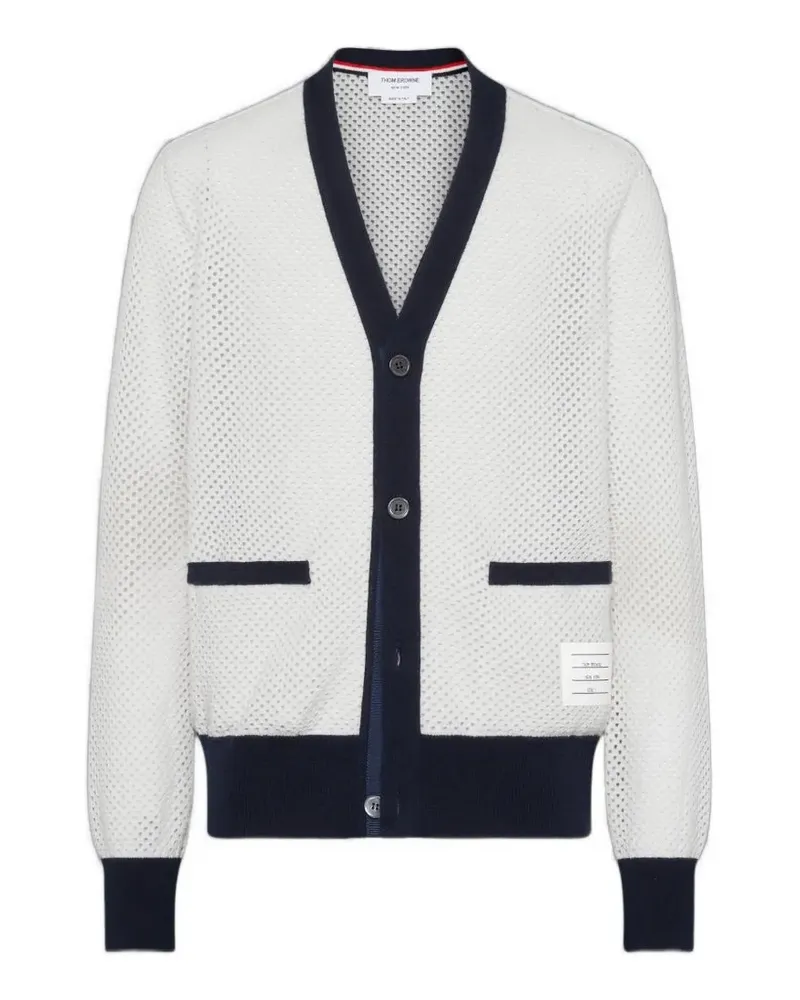 Thom Browne mesh cardigan - Weiß Weiß