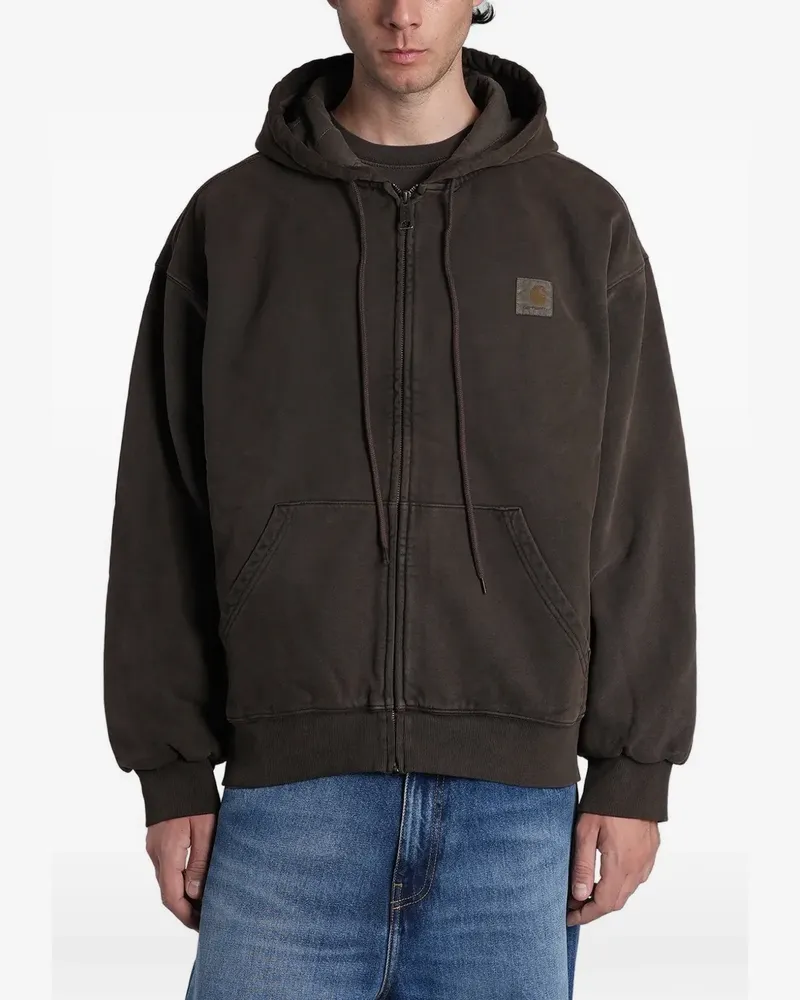 Carhartt WIP Vista logo-patch zip-up hoodie - Braun Braun