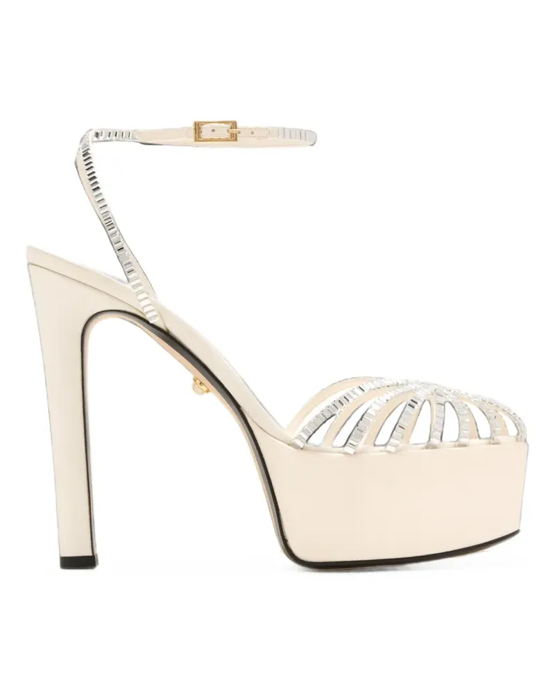 Alevì Eva crystal-embellished platform sandals - Weiß Weiß