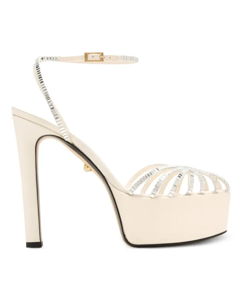 Alevì Eva crystal-embellished platform sandals - Weiß Weiß