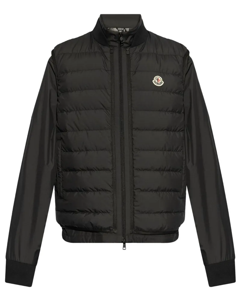Moncler Weste mit Logo-Patch - Schwarz Schwarz