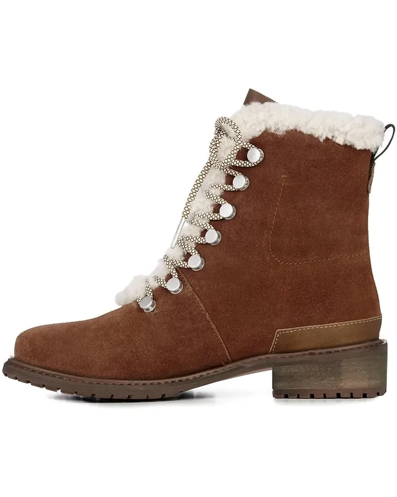 EMU Schnürstiefel mit Shearling - Braun Braun