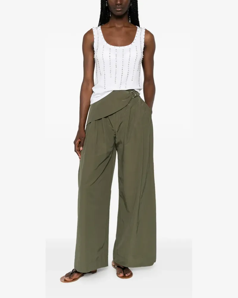 MARELLA scoop-neck embellished top - Weiß Weiß