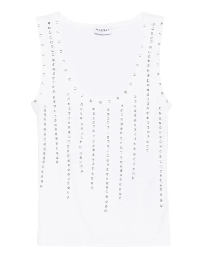 MARELLA scoop-neck embellished top - Weiß Weiß
