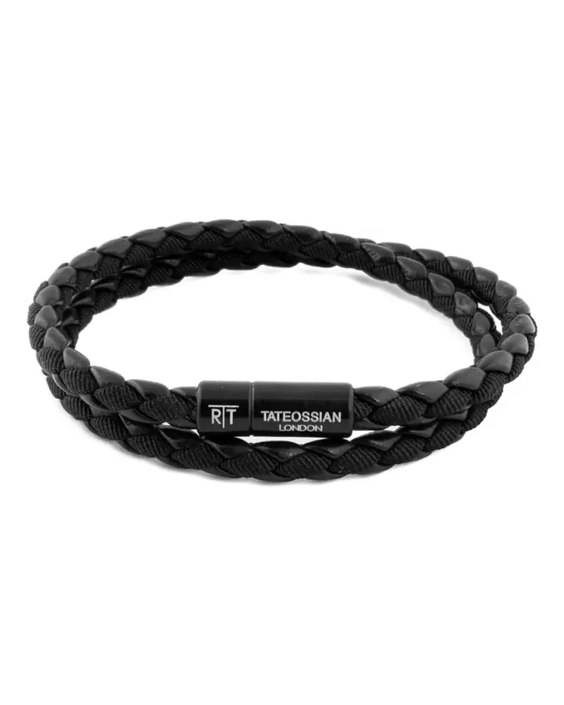 Tateossian Geflochtenes Chelsea Armband - Schwarz Schwarz