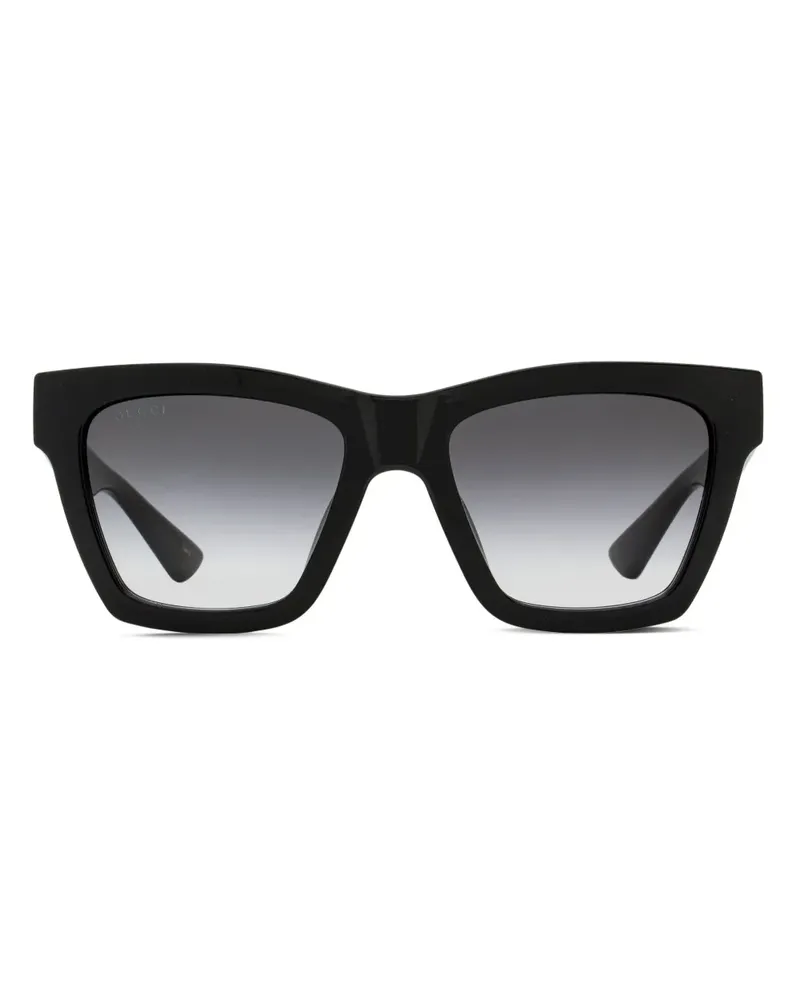 Gucci Sonnenbrille mit eckigem Gestell - Schwarz Schwarz