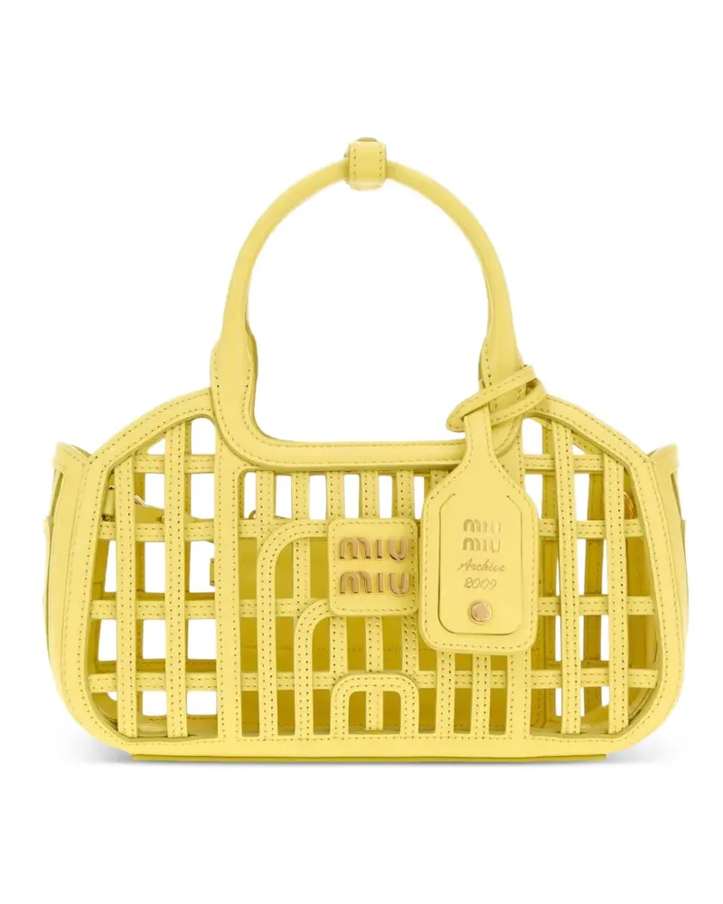 Miu Miu Schultertasche im Cage-Style - Gelb Gelb