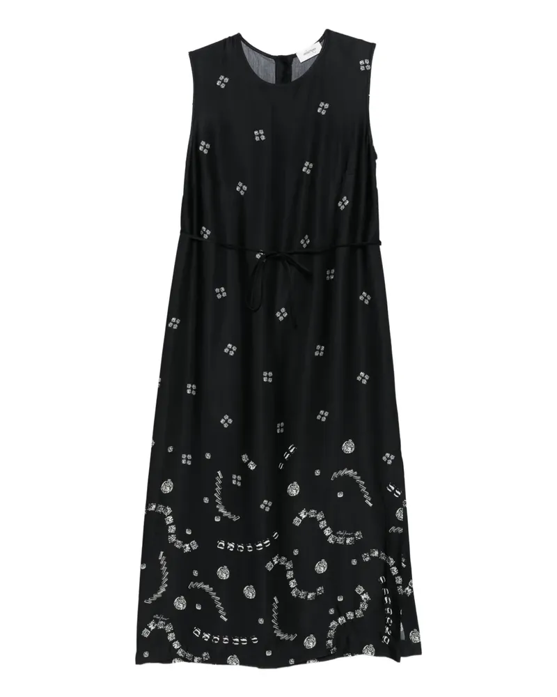 ottod’Ame Ärmelloses Kleid mit Print - Schwarz Schwarz
