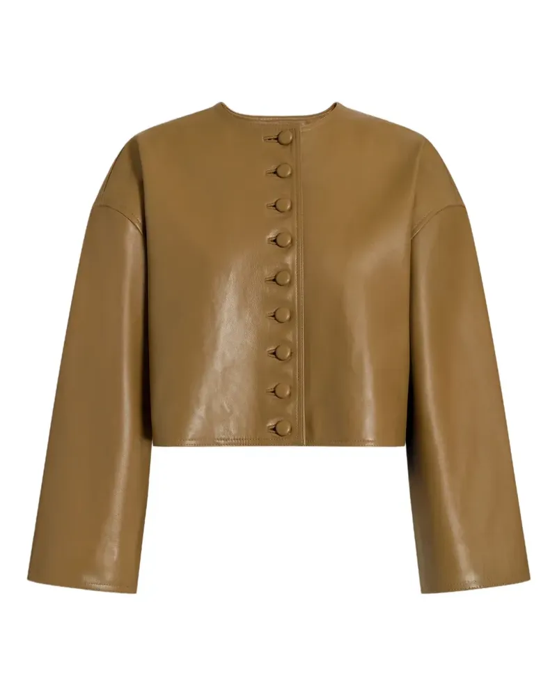 Alberta Ferretti Lederjacke mit Knöpfen - Grün Grün