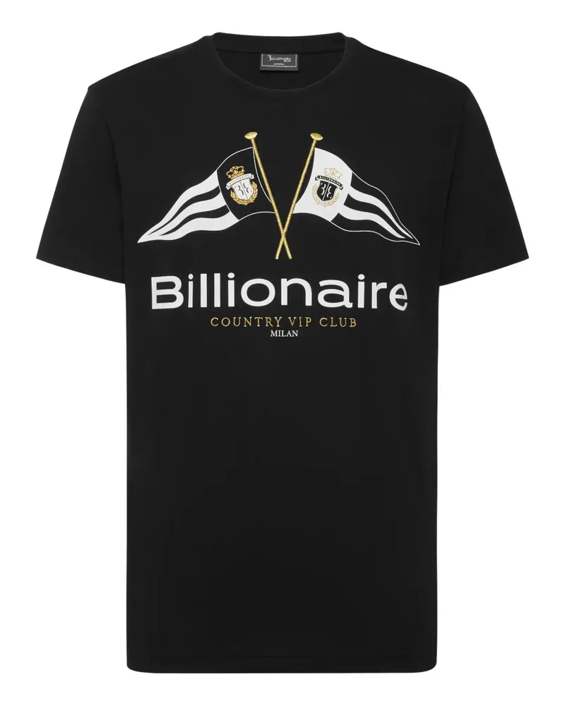 Billionaire Flags T-Shirt mit rundem Ausschnitt - Schwarz Schwarz