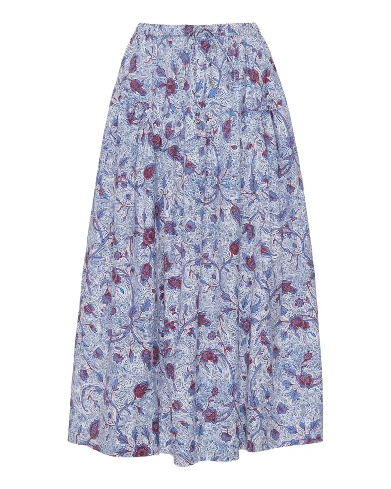 Ulla Johnson Rosen Midi floral-print drawstring skirt - Weiß Weiß