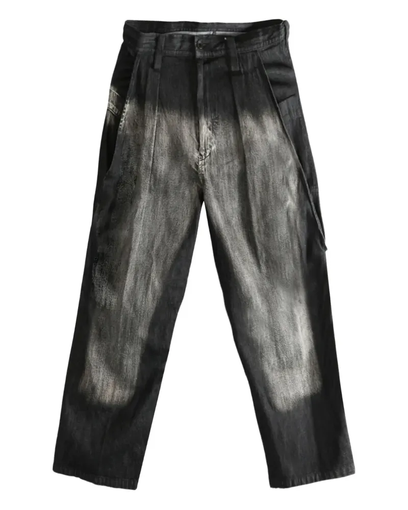Yohji Yamamoto faded-effect trousers - Schwarz Schwarz