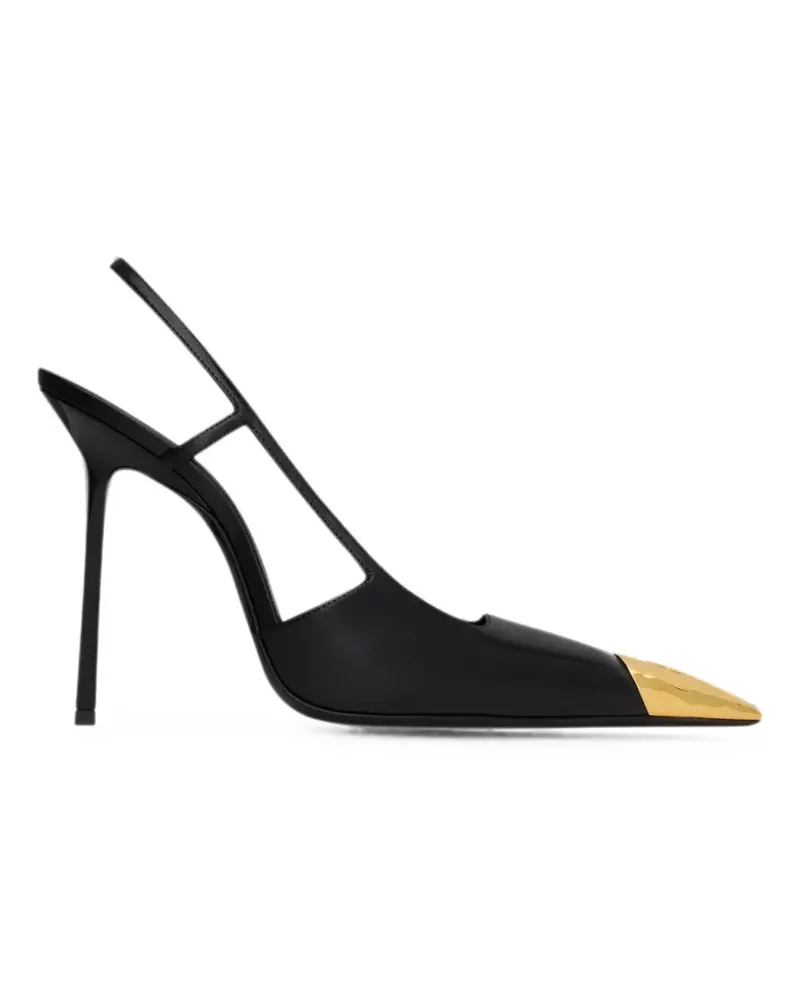 Saint Laurent Jeanne slingback pumps in smooth leather - Schwarz Schwarz