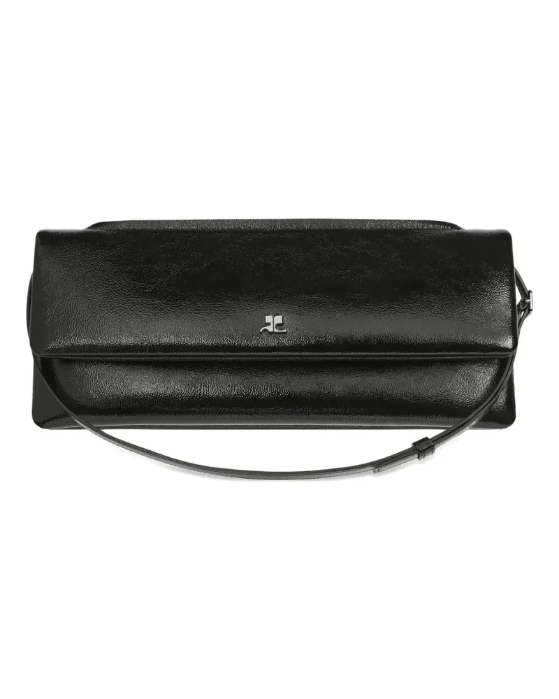 Courrèges naplack leather shoulder bag - Schwarz Schwarz