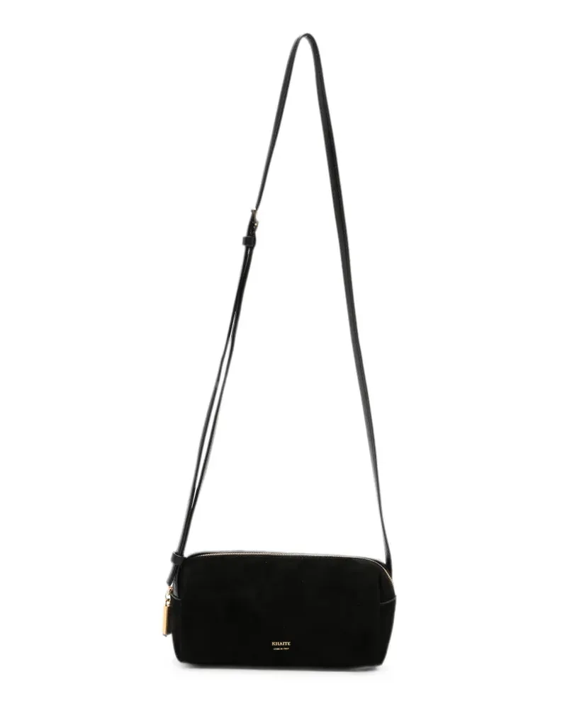 KHAITE mini Kye logo-print cross body bag - Schwarz Schwarz