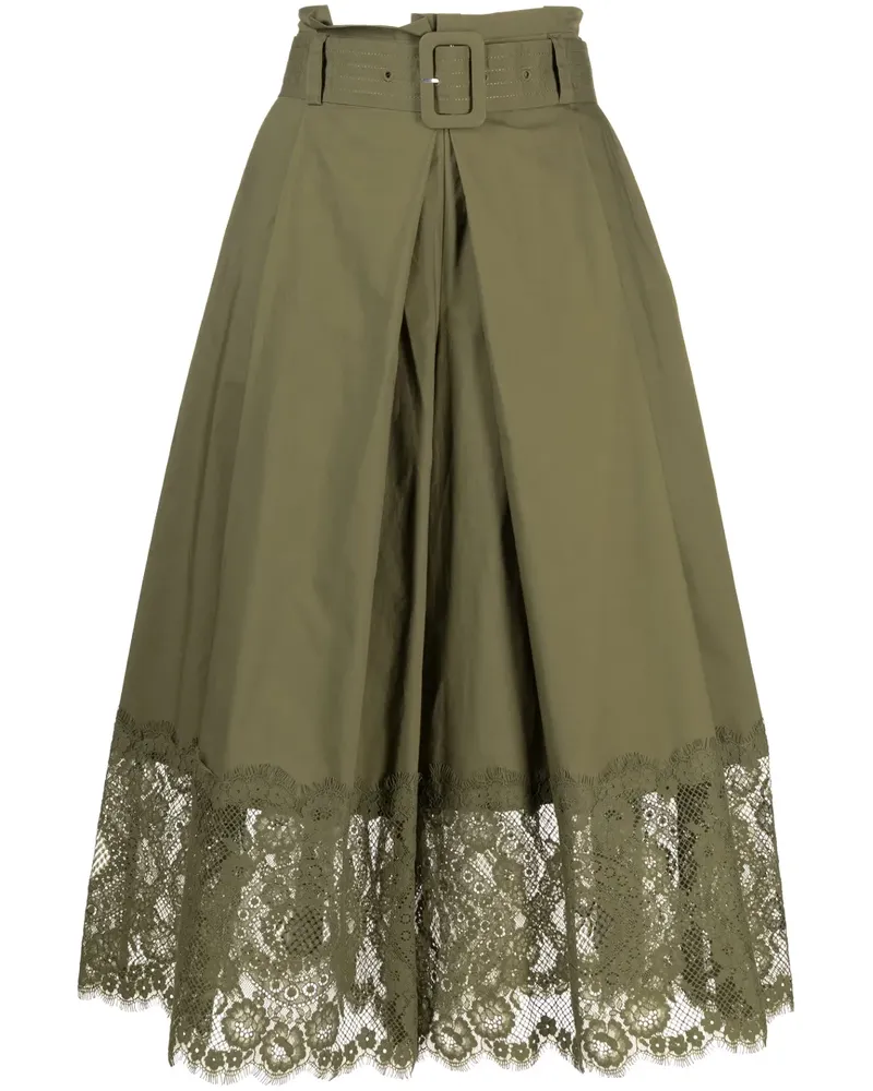 Twin-Set Cropped-Hose aus Spitze - Grün Grün