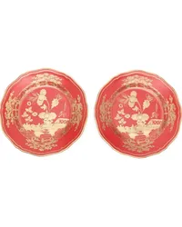 Ginori 1735 Set aus zwei Rubrum Dessertellern Rot