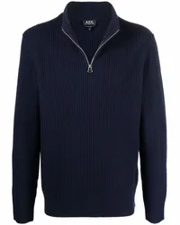 A.P.C. Gerippter Strickpullover Blau