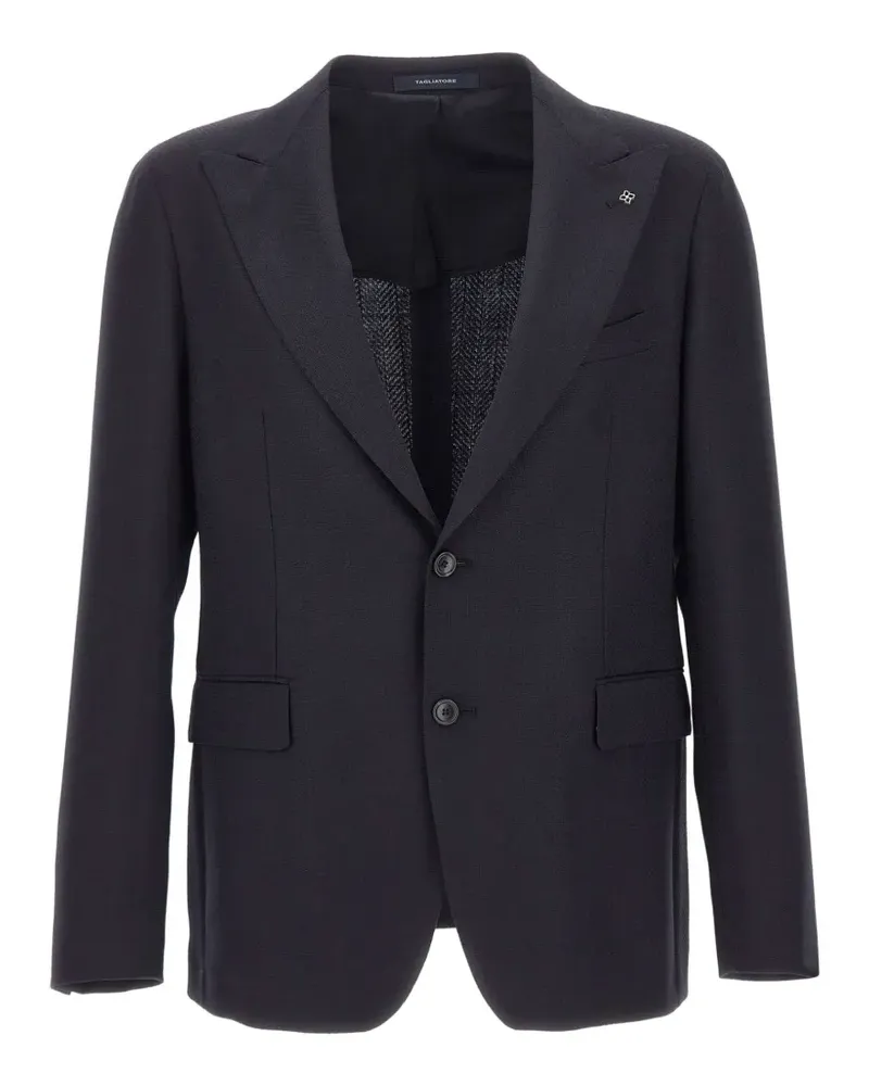 Tagliatore single-breasted herringbone blazer - Blau Blau