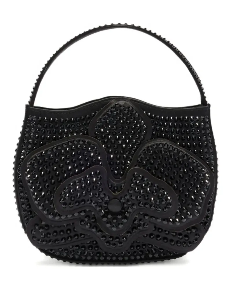 Genny Mini Orchidea Tote Bag mit Kristallen - Schwarz Schwarz