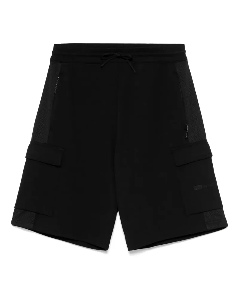 EA7 Joggingshorts mit aufgesetzten Taschen - Schwarz Schwarz