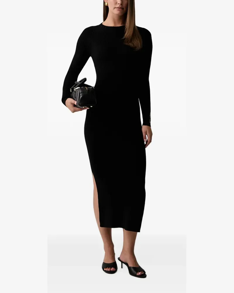 Armani Exchange ribbed long-sleeve dress - Schwarz Schwarz