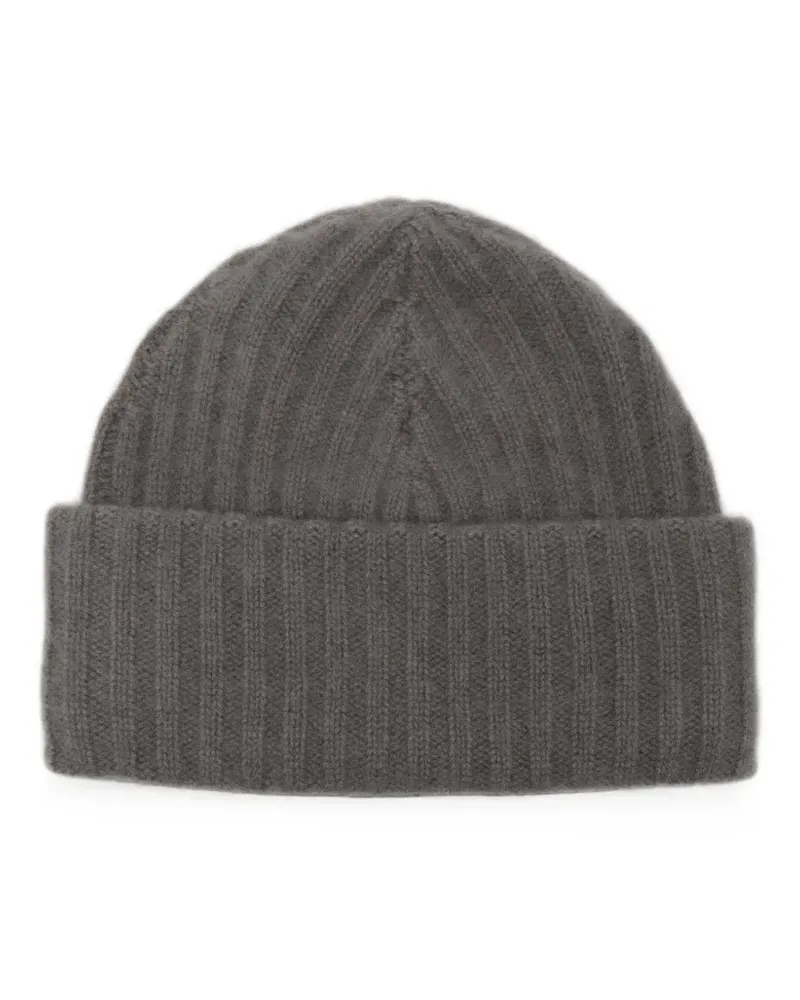 Liska Lina Beanie aus geripptem Strick - Grau Grau