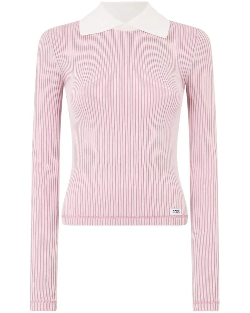 GCDS Gerippter Pullover - Rosa Rosa