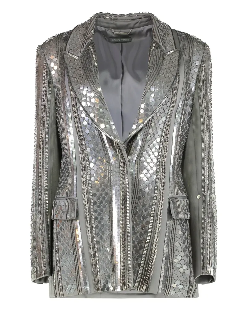 Alberta Ferretti sequin-embellishment blazer - Silber Silber