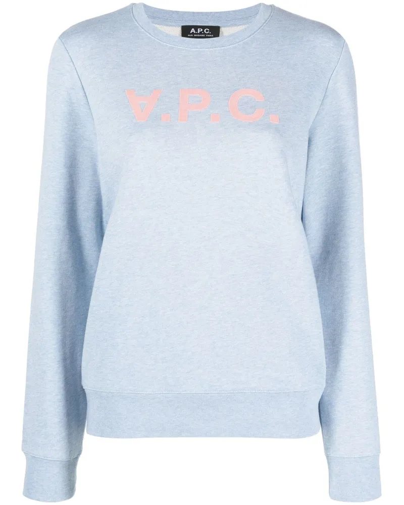 A.P.C. Sweatshirt mit Logo Blau