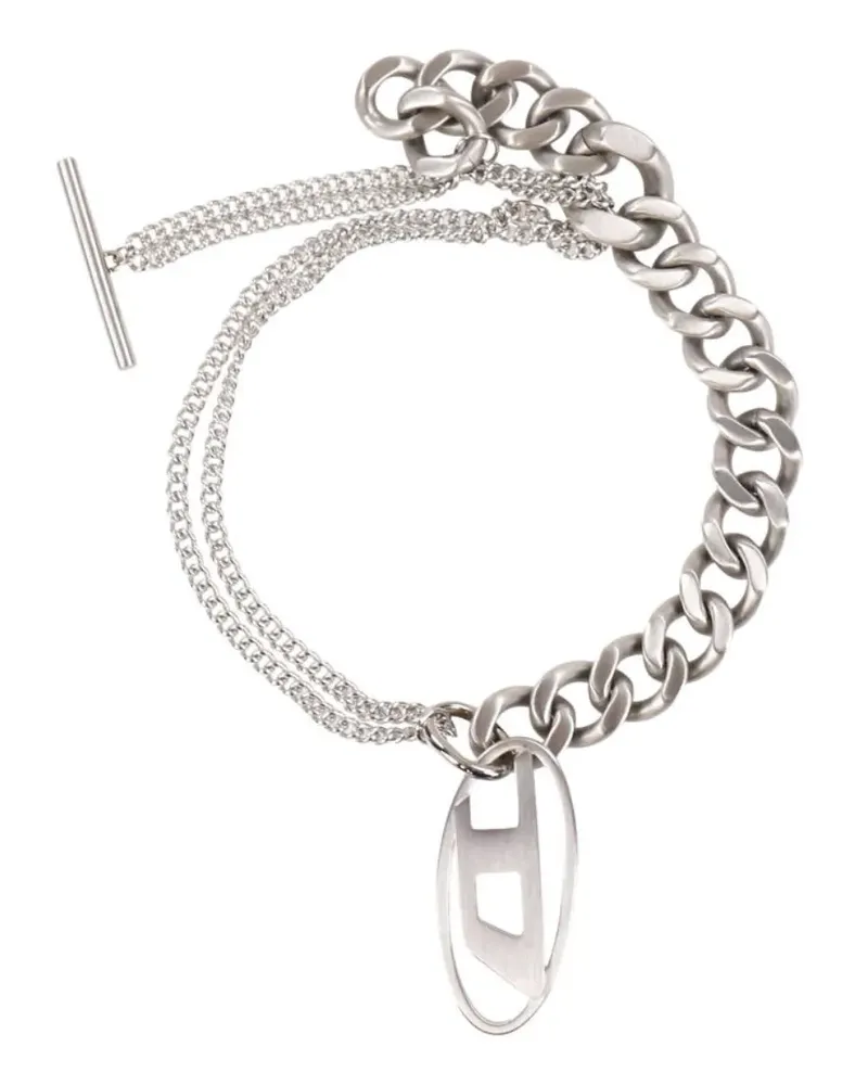Diesel Kettenarmband mit Logo - Silber Silber