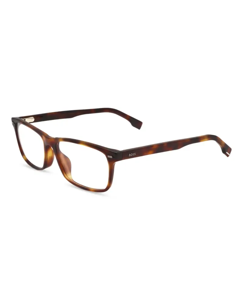 HUGO BOSS Eckige Brille in Schildpattoptik - Braun Braun