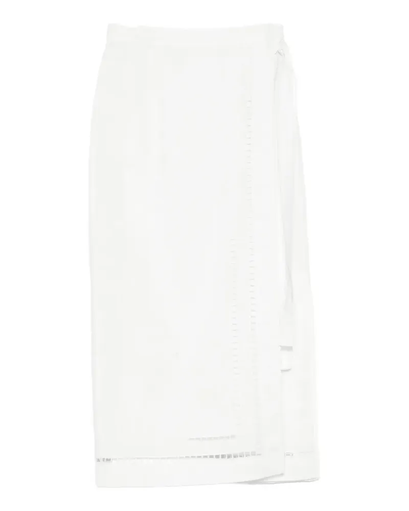 TELA embroidered midi skirt - Weiß Weiß
