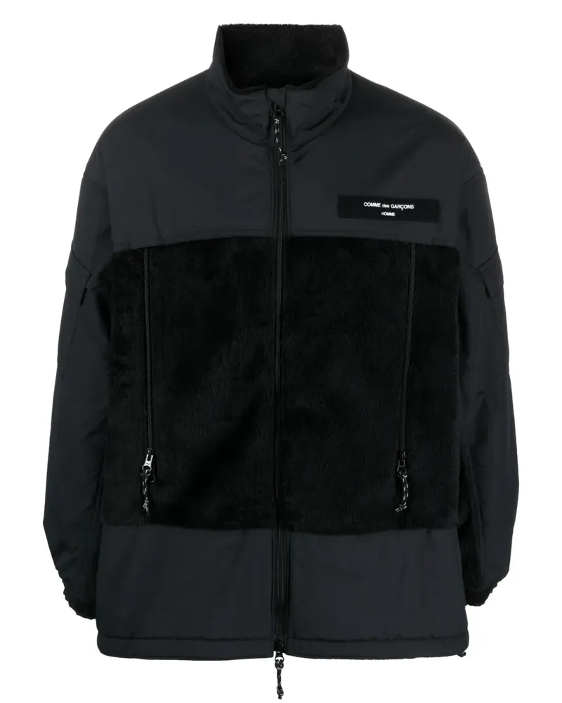 Comme des Garçons Sherpa Jacke mit Logo-Patch - Schwarz Schwarz