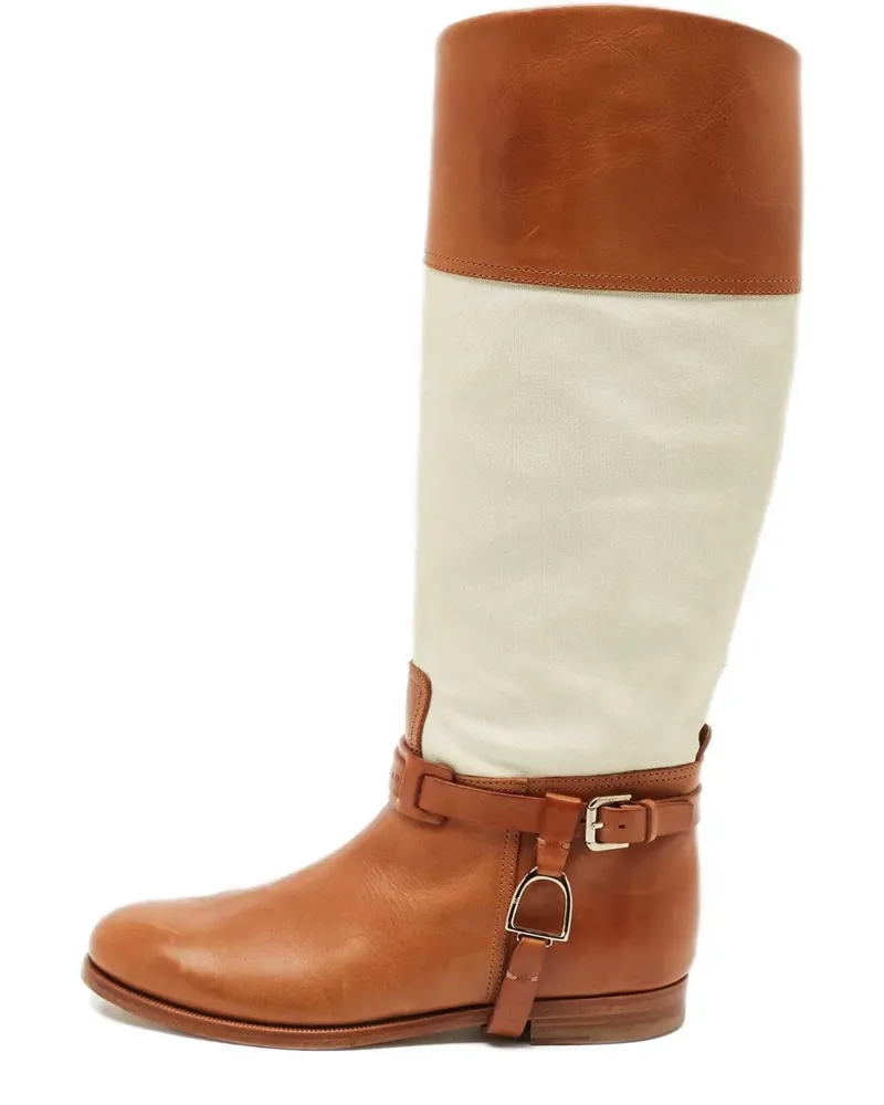 Ralph Lauren leather canvas boots - Braun Braun