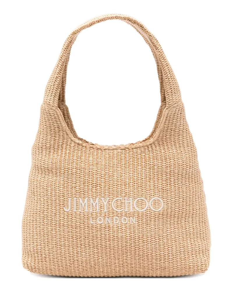 Jimmy Choo Beach Diamond Schultertasche mit Logo - Nude Nude