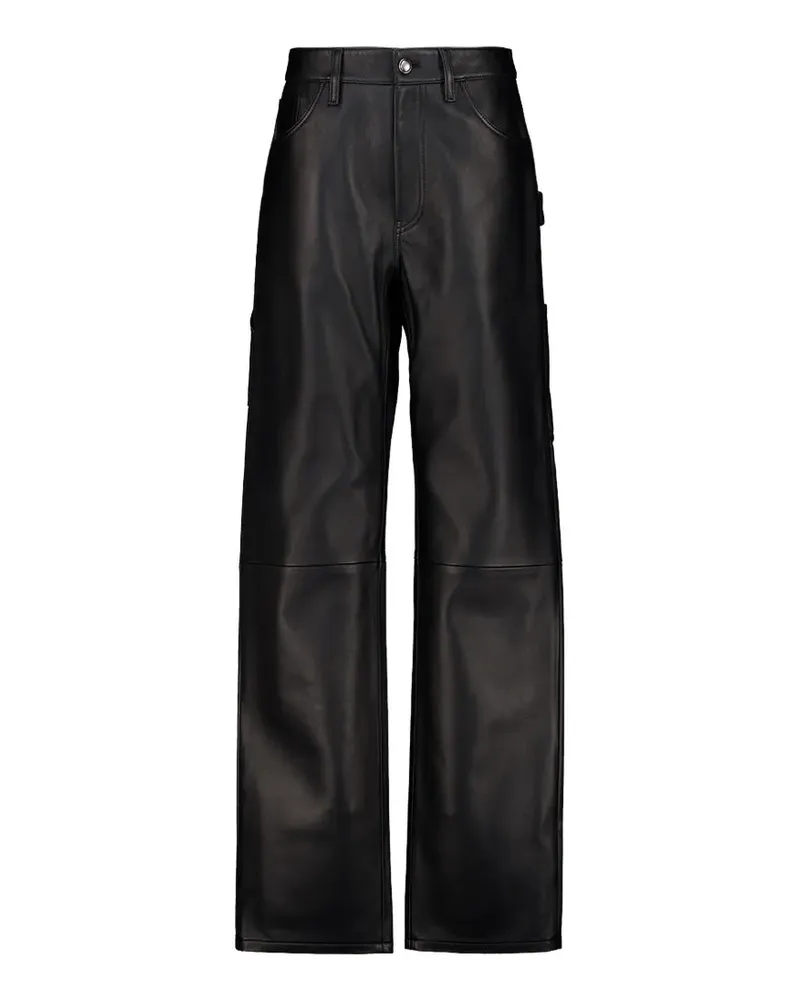 Altuzarra Mills Lederhose mit geradem Bein - Schwarz Schwarz