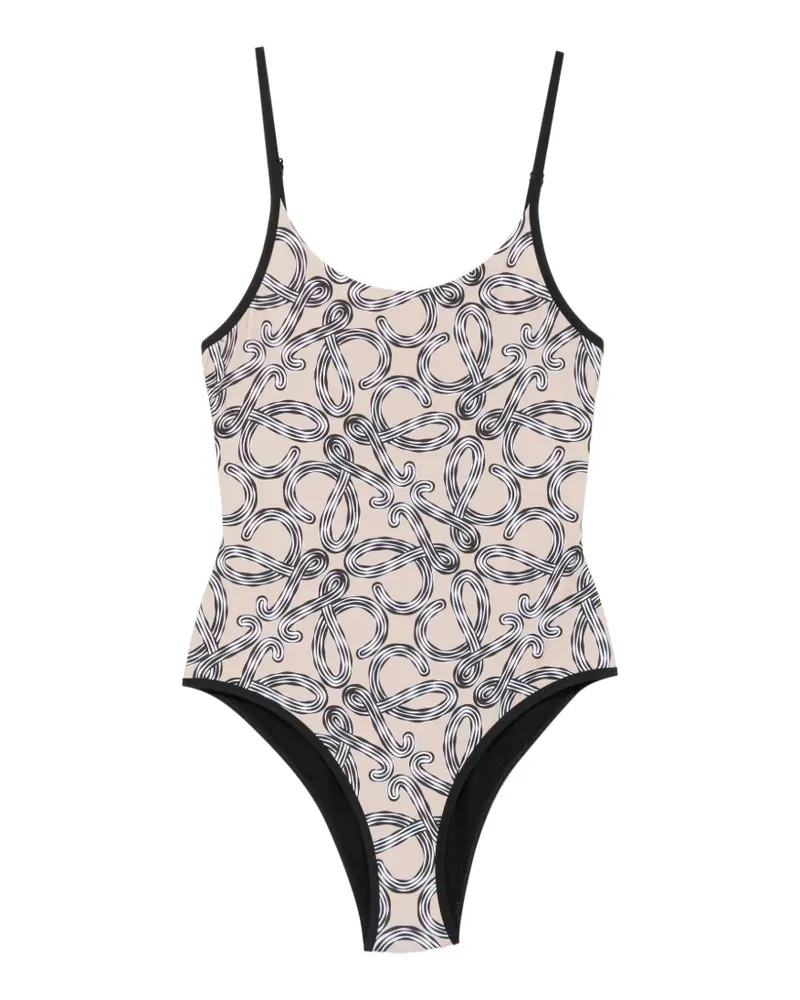 Loewe Badeanzug mit Anagram-Print - Nude Nude