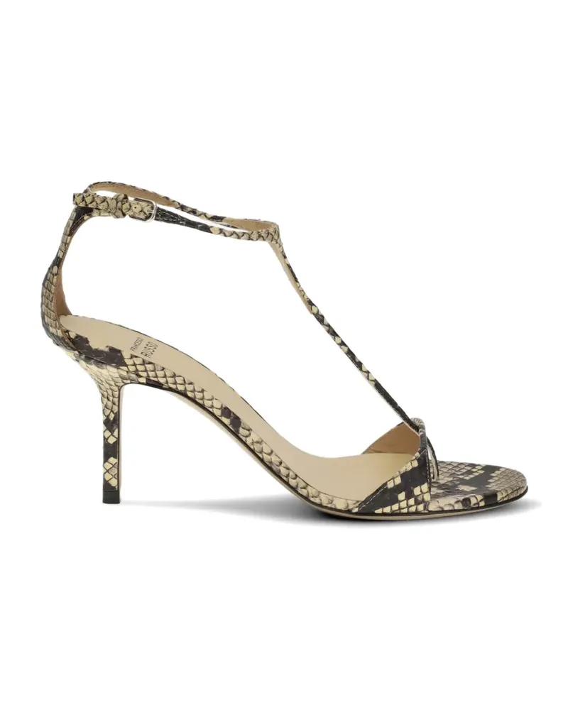 Francesco Russo T-strap patterned sandal - Nude Nude