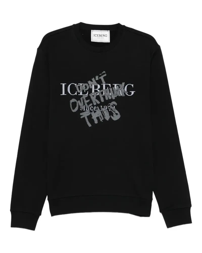Iceberg Sweatshirt mit Logo-Print - Schwarz Schwarz